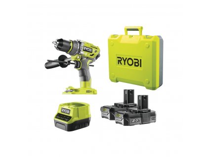 Ryobi R18PD7-220B aku 18 V bezuhlíková příklepová vrtačka + 2x 2Ah baterie + nabíječka ONE+