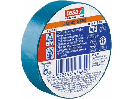 Páska 53988 elektroizolačná modrá 15mm x 10m, Tesa