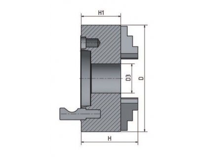 4-čelisťové sklíčidlo s centrickým upínáním ø 200 mm Camlock 6