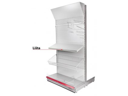 Lišta Racks H29 na cenovky, 1250 mm, transparentná *L*