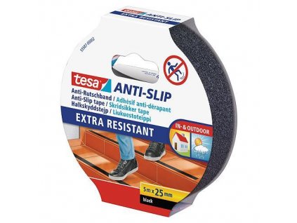 Páska tesa® Anti-slip, protišmyková na schody, čierna, 25 mm, L-5 m
