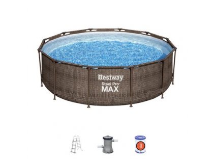 Bazén Bestway® Steel Pro Max™, 56709, vzor ratan, filter, pumpa, rebrík, 3,66x1,00 m