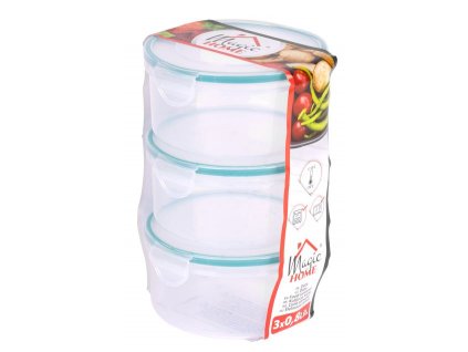 Dóza MagicHome Lunchbox R808 3x0,80 lit, okrúhle, sada 3 ks, Clip