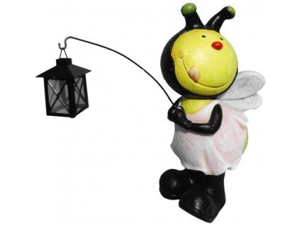 Dekorácia MagicHome Gecco, Včielka s lampášikom, magnesia, 25x23x49 cm