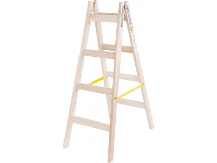 Rebrík Strend Pro, 4-stupňový, dvojitý, drevený, 1,32 m, max. 150 kg