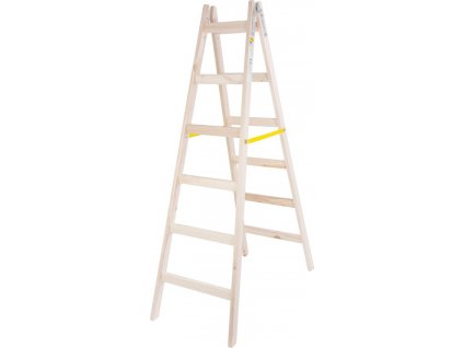 Rebrík Strend Pro, 6-stupňový, dvojitý, drevený, 1,92 m, max. 150 kg