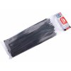 Pásky sťahovacie čierne, nízkoprofilový zámok, 4,6x280mm, 100ks, nylon PA66, EXTOL PREMIUM