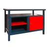 Dielenský pracovný stôl so skrinkou s dvierkami a odkladacím priestorom 40889, antracit/červená