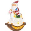 Dekorácia MagicHome Vianoce, Santa na koni, LED, polyresin, 12x5,5x18 cm