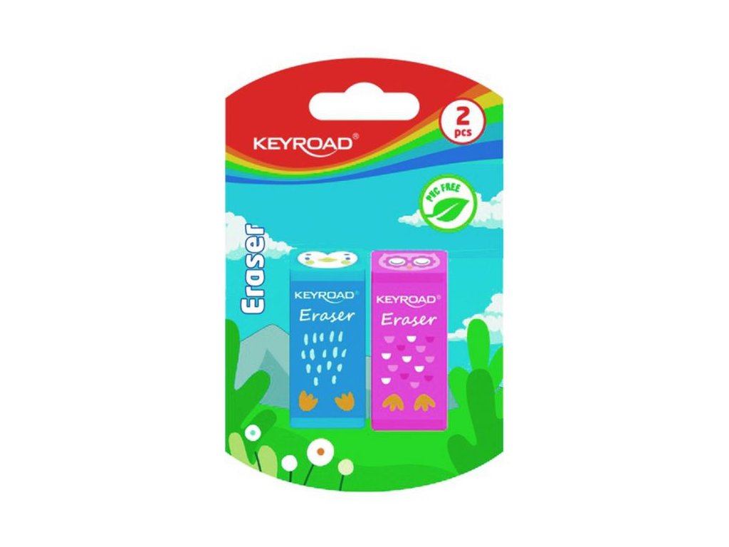 Guma KEYROAD Animal 2ks blister čierna