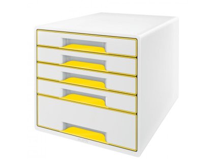 Zásuvkový box Leitz WOW s 5 zásuvkami žltý