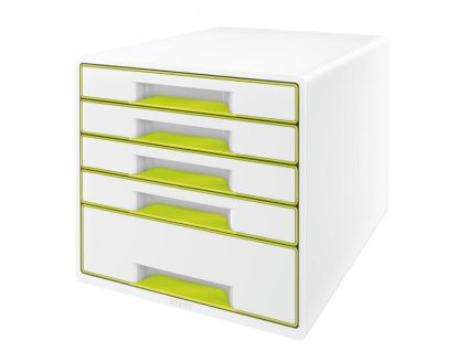 Zásuvkový box Leitz WOW s 5 zásuvkami metalický zelený