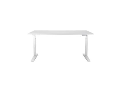 Výškovo nastaviteľný stôl BASIC, 1-motorový, 160x80 cm, podnož biela + doska biela