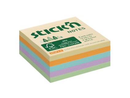 Samolepiaca mini kocka, 51x51 mm, lúčny mix pastelových farieb, 240 lístkov