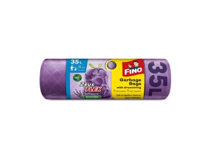 Vrecia zaťahovacie FINO Zeus FLEX AROMATIC 35 ℓ, 28 mic. 53 x 59 cm, fialové (12 ks)