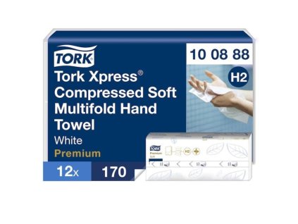 Papierové utierky skladané ZZ 2-vrstv. TORK Xpress Multifold stlačené jemné H2 (12 bal. x 170)