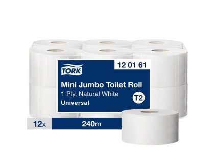 Toaletný papier 1-vrstv. TORK Mini Jumbo 18,8 cm, návin 240 m, sivý T2 (12 ks)