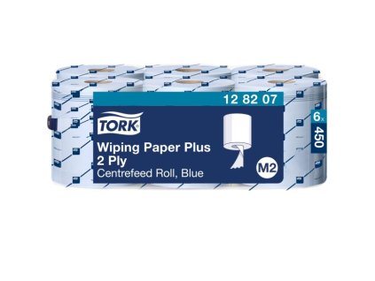 Papierové utierky v rolke so stred. odvíjaním 2-vrstv. TORK Plus modré M2, návin 157,5 m (6 ks)