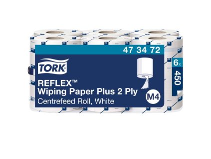 Papierové utierky so stred. odvíjaním 2-vrstv. TORK Reflex Midi biele M4, návin 150,75 m ( 6 ks)