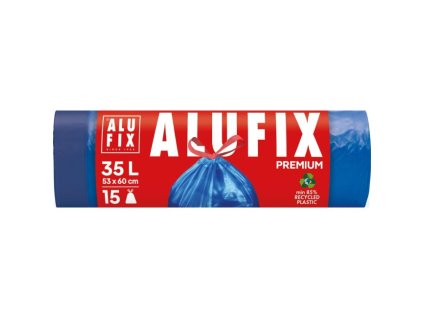 Vrecia na odpadky zaťahovacie, 35 l / 15 ks, 20mic., 53 x 60 cm, modré, LDPE