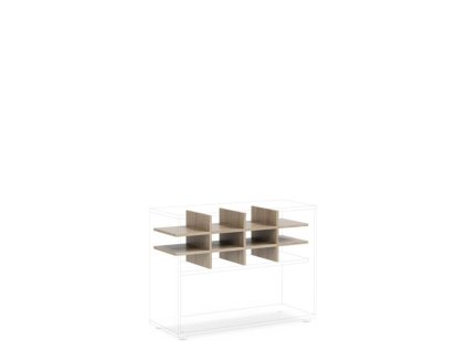 Priehradka do niky BASIC, otvorená, 96,2x35,3x32,7cm, dub Sonoma