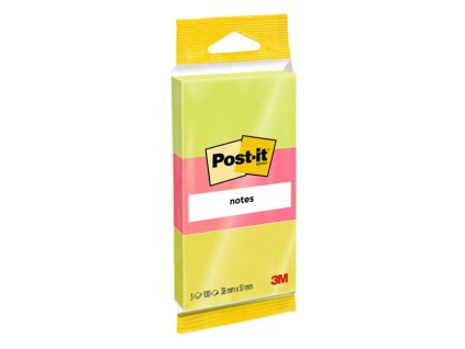 3M™ Post-i bločky, 51 x 38 mm, zelená, ružová, žltá, 3 bločky po 100 lístkov