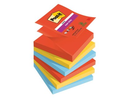 Z-bločky Post-it Super Sticky PLAYFUL, veľkosť 76x76 mm, 6 bločkov po 90 lístkov