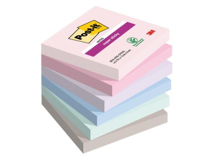 Bloček Post-it Super Sticky SOULFUL, veľkosť 76x76 mm, 6 bločkov po 90 lístkov