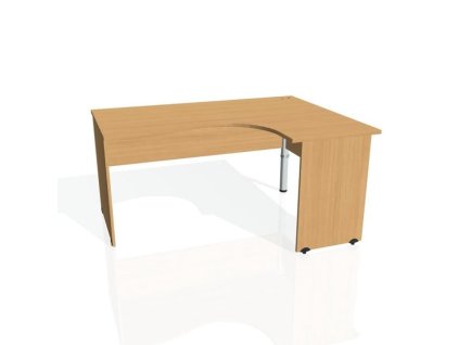 Pracovný stôl Gate, ergo, ľavý, 160x75,5x120 cm, buk/buk