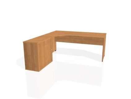 Pracovný stôl Gate, ergo, pravý, 180x75,5x200 cm, jelša/jelša