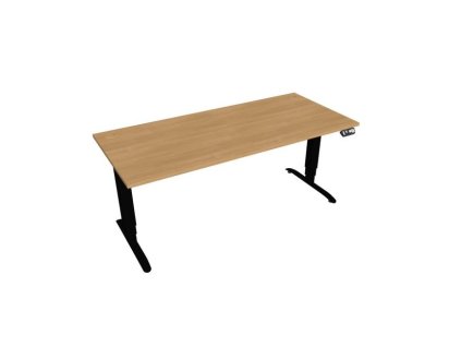 Pracovný stôl Motion, PO, 3S, 180x61 - 128x80 cm, dub/čierna