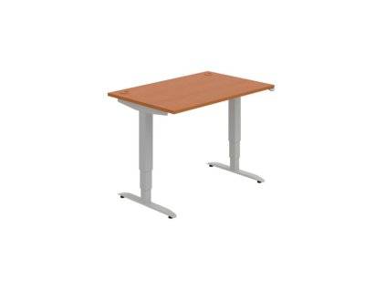 Pracovný stôl Motion, ZO, 3S, 120x61 - 128x80 cm, čerešňa/sivá