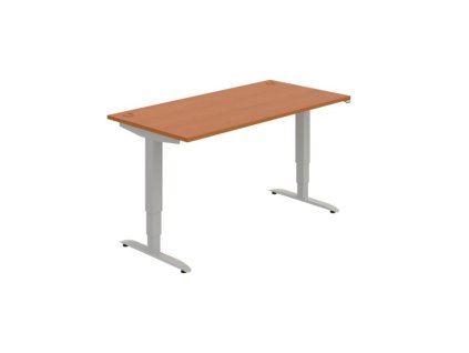 Pracovný stôl Motion, ZO, 3S, 160x61 - 128x80 cm, čerešňa/sivá