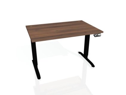 Pracovný stôl Motion, PO, 3S, 180x61 - 128x80 cm, orech/čierna