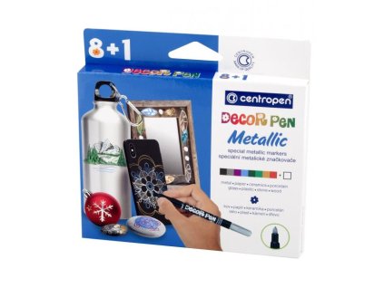 Sada Centropen 2737 Decor pen metallic 8+1ks