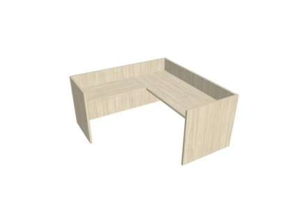 Recepčný pult ASSIST 200 rohový ľavý, 207 x 204 x 74 (100) cm, agát