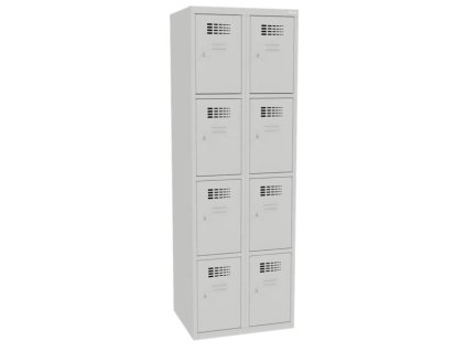 8-priehradková skriňa na úschovu cenností, uzamykateľná (LOCK IN Ch 19), v.180 x š.60 x 50 cm, sivý korpus, sivé dvere, RAL7035