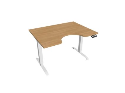 Pracovný stôl Motion Ergo, PO, 2S, 120x70,5-120,5x90 cm, dub/biela