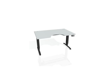 Pracovný stôl Motion Ergo, PO, 3S, 180x61-128x90 cm, sivá/čierna