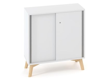 Policová skriňa ALFA ROOT, posuvné dvere, 1 polica, 80x45x88,7cm, biela