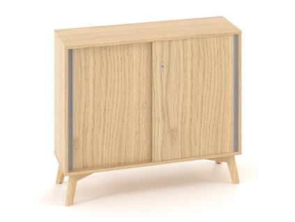 Policová skriňa ALFA ROOT, posuvné dvere, 1 polica, 100x45x88,7cm, dub