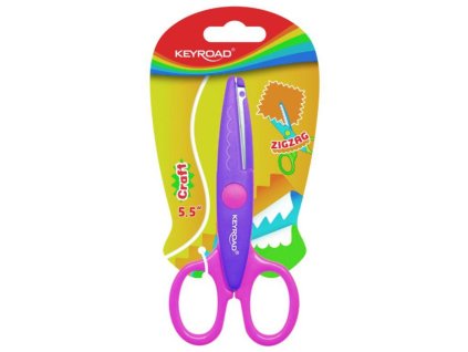 Detské nožnice KEYROAD cik-cak blister mix farieb