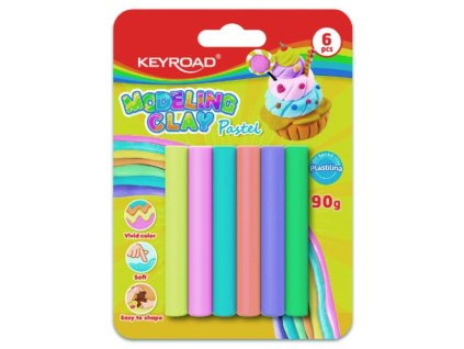 Plastelína KEYROAD 6ks pastel blister mix farieb