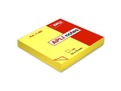 Samolepiaci bloček jasnožltý 75x75mm 100 lístkov APLI notes