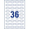 Etikety oválne 40x20mm Avery 10 hárkov biele