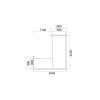 Recepčný pult ASSIST 200 rohový pravý, 207 x 204 x 74 (100) cm, orech