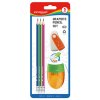 Súprava školských pomôcok KEYROAD, blister 3 ceruzky, strúhadlo, guma, mix farieb