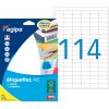 Etikety univerzálne 10x22mm Agipa A5 16 hárkov