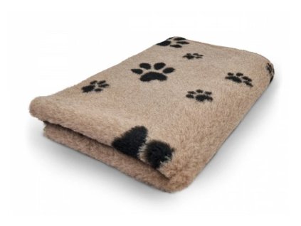 VetBed protiskluz/DryBed Extra premium deka pro psa, hnědá - černé tlapky