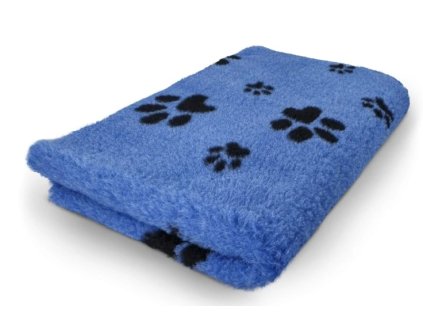 VetBed protiskluz/DryBed Extra premium deka pro psa, kobalt modrá - černé tlapky